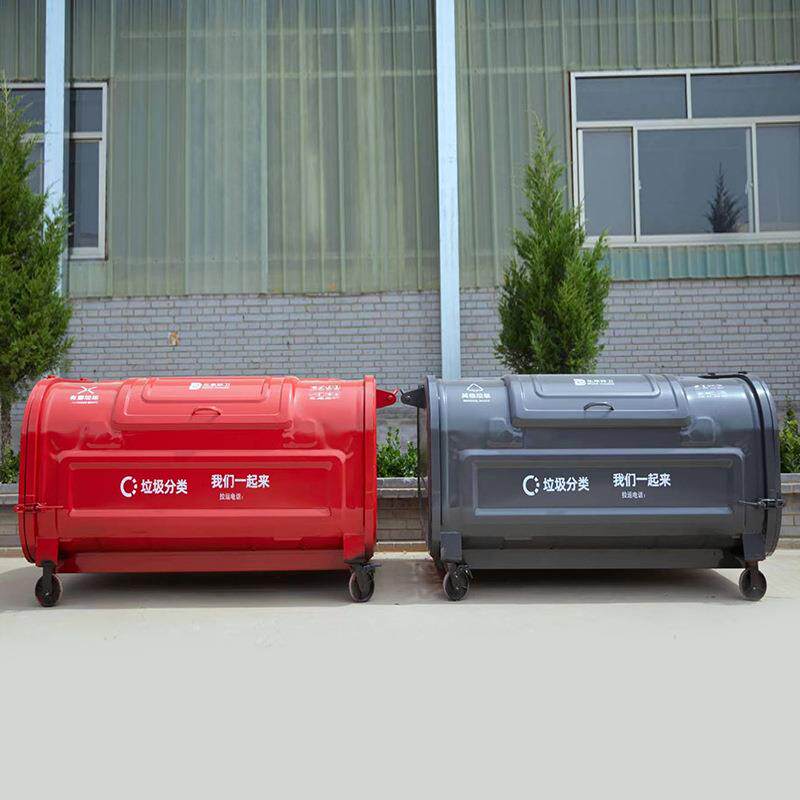 小区户外环保车载勾臂式垃圾箱大型环卫不锈钢钩臂垃圾转运箱
