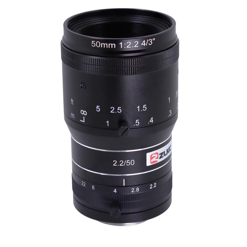 ZLKC中联科创 50mm工业镜头FK5020MP12低畸变1200万C口定焦镜头
