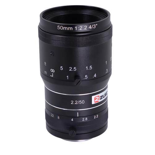 ZLKC中联科创 50mm工业镜头FK5020MP12低畸变1200万C口定焦镜头