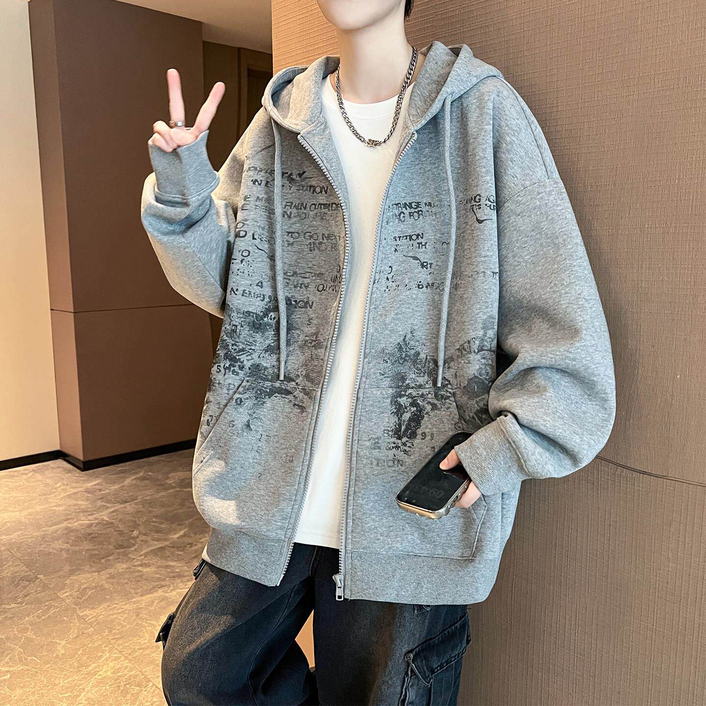 春秋季新款棒球服外套男孩初高中学生帅气卫衣开衫青少年大童夹克