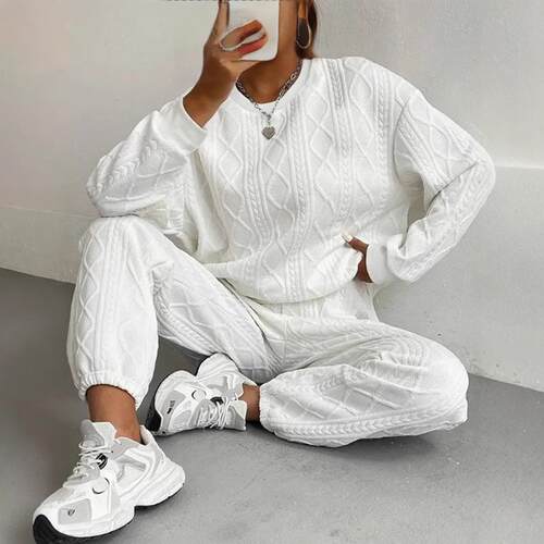 Women's Fashionable Deep Pants & Long Sleeve Hoodie Set