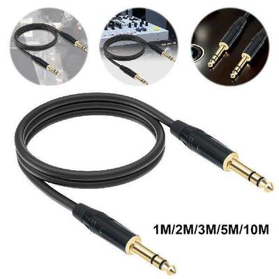 1/4 Inch TRS Cable 6.35mm Male To Male Stereo Jack Balanced