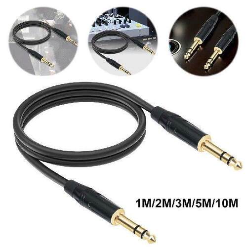 1/4 Inch TRS Cable 6.35mm Male To Male Stereo Jack Balanced