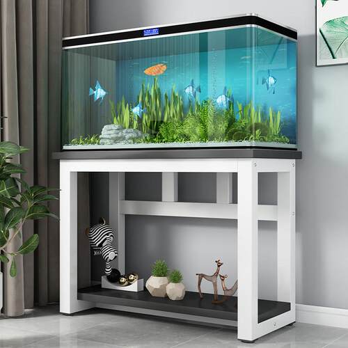 鱼缸架双层家用放鱼缸落地水族箱承重底座鱼缸柜金属支架搭配桌子