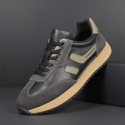 潮牌男鞋2026新款春秋真皮阿甘运动休闲鞋男士防滑耐磨复古老爹鞋