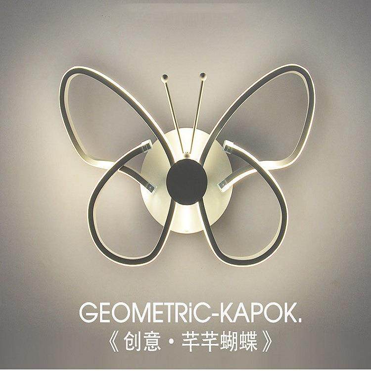 床头壁灯 现代简约卧室灯创意楼梯过道灯蝴蝶客厅衣帽间墙led壁灯