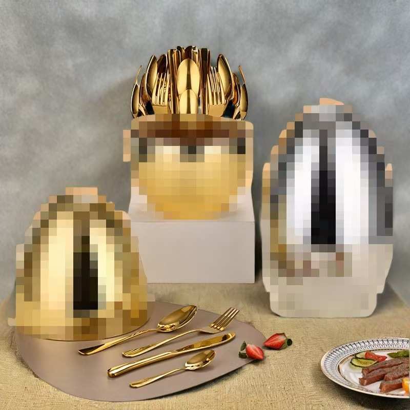 ABS心境蛋不锈钢餐具24件套酒店餐厅加厚1010刀叉勺餐具套装