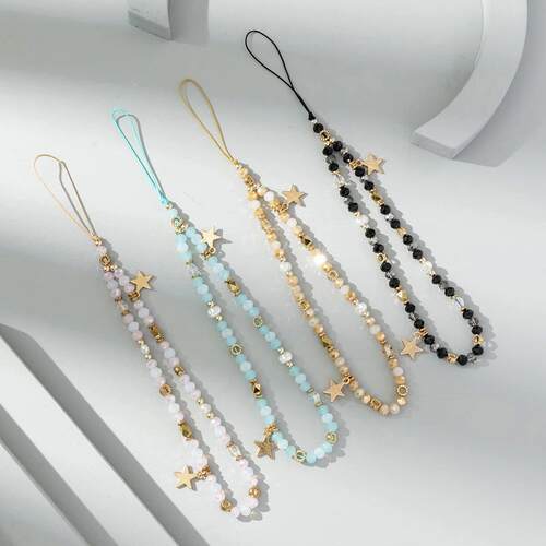 Fashion Acrylic Mobile Phone Chain Five-Pointed Star Pendant