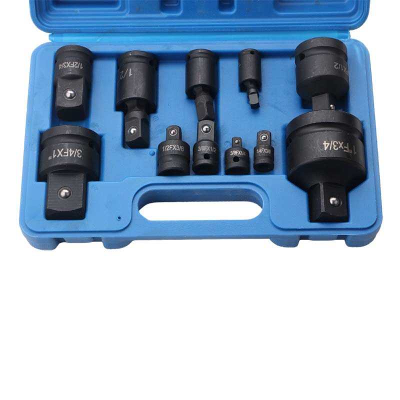 气动风炮转换头8件套+风炮万向节3件套黑色 电动套筒组合套装