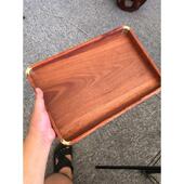 台长方干bc10独泡新家用茶盘果盘文紫檀托盘盘板酸枝花梨铜镶红木