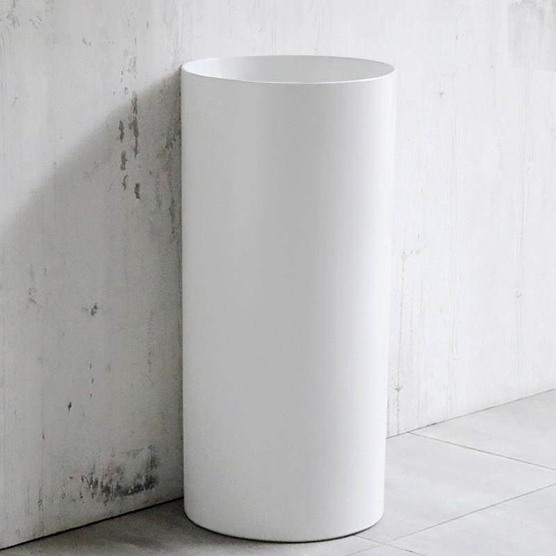 简约陶瓷立柱盆卫生间立式洗脸盆阳台一体落地式小户型洗手池圆形,家装主材,立柱盆,淘宝优惠券,粉丝福利购,淘宝优惠卷