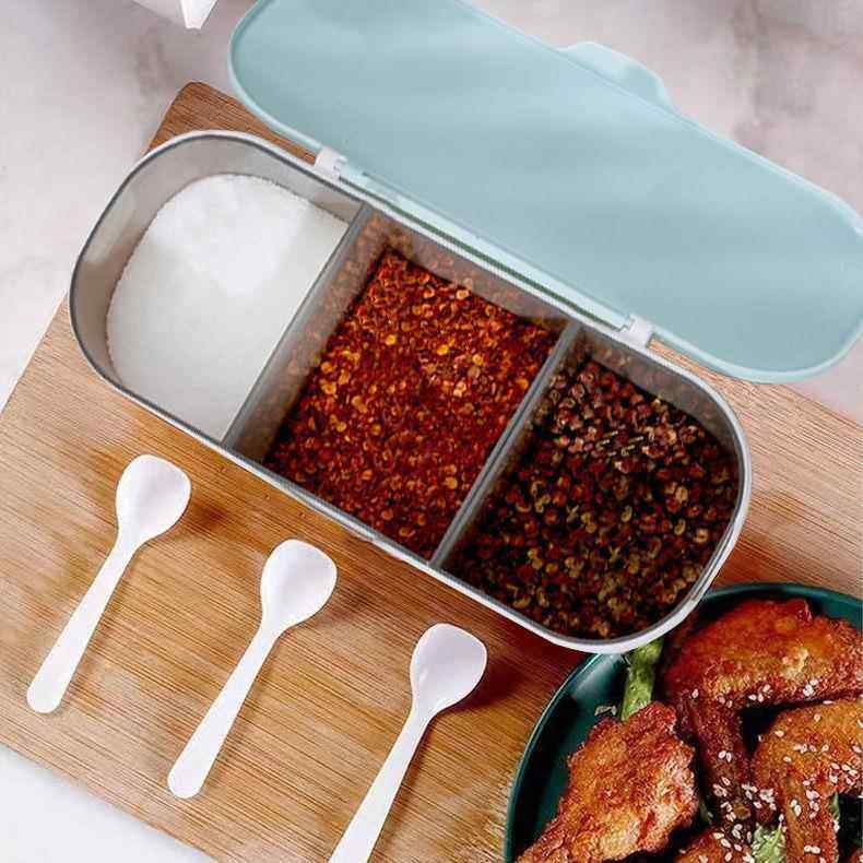 厨房用品调料盒套装有盖家用欧式调味罐调味盒调料瓶分格调味盒子