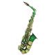 SLADE绿色中音萨克斯降E调白贝壳初学练习乐团演奏萨克斯风中音