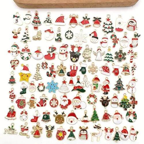 Randomly 30/50 pieces of mixed color Christmas style pattern
