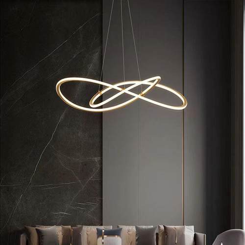 全铜简约个性主卧灯客厅高级感led异形家居家用餐厅吊灯新款