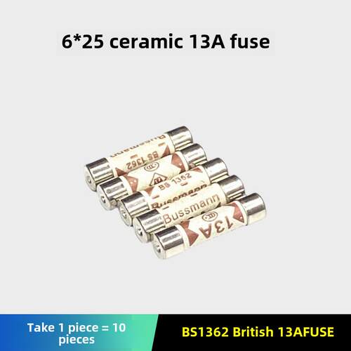 英国插头保险丝保险丝Bs1362 13A砂防爆插头陶瓷保险丝管6X25Mm