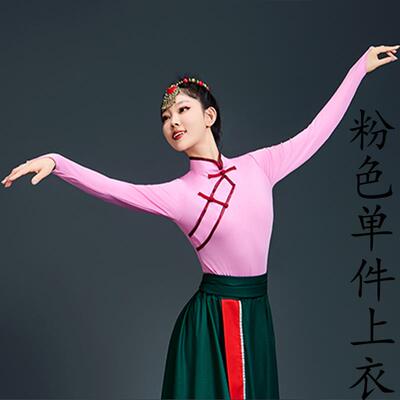 正品藏族舞蹈表演服藏装女一式上衣式学族生课堂练习半长民舞蹈大