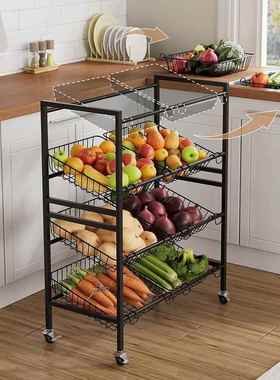 跨境多功置物架家用带能可移HY250730轮动收纳储耐物架简约用厨房