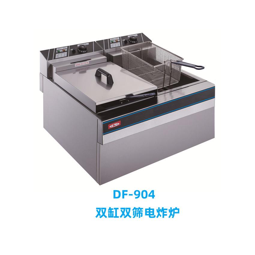 鸿厨DF-903单缸单筛电炸炉EF-904油炸炉炸鸡排炉小吃设备台式电炸