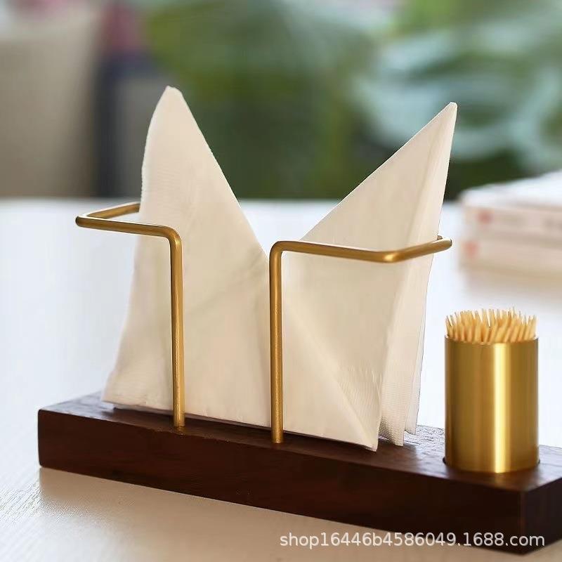 实木创意立式纸巾架咖啡厅酒店餐厅桌面餐巾纸架托简约餐桌纸巾座