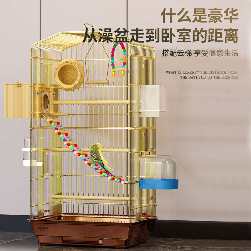 欧式大鸟笼玄风虎皮鹦鹉金大型鸟笼子大号别墅豪华铁艺鸟笼繁殖箱