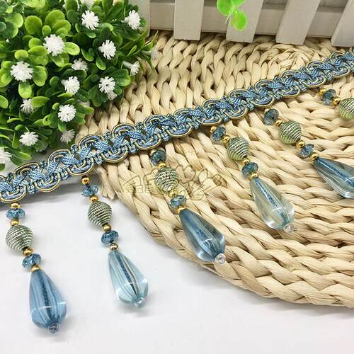窗帘花边辅料流苏配件水晶珠子吊坠吊穗花边装饰底边边穗帘头拼接
