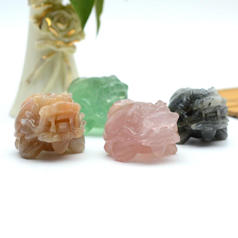 天然水晶龙龟摆件 6厘米雕刻龙龟微景观 家居 装饰 摆饰
