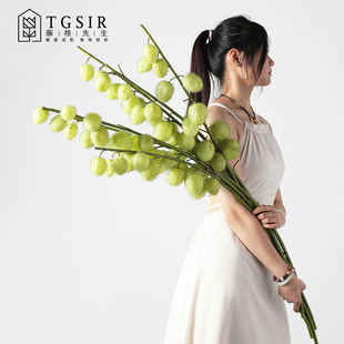 唐棉落地仿真花客厅电视柜大件高档装饰花卉摆件假花气球果海豚果