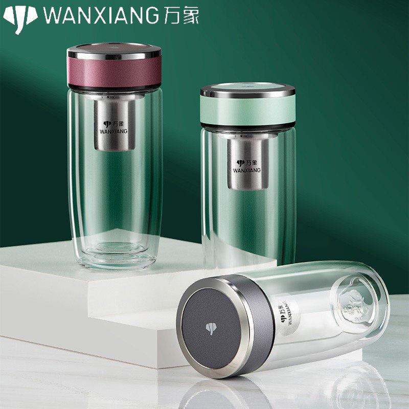 万象水杯双层玻璃杯加厚鹅蛋杯子男女士可携式耐热喝茶杯V194A/V1