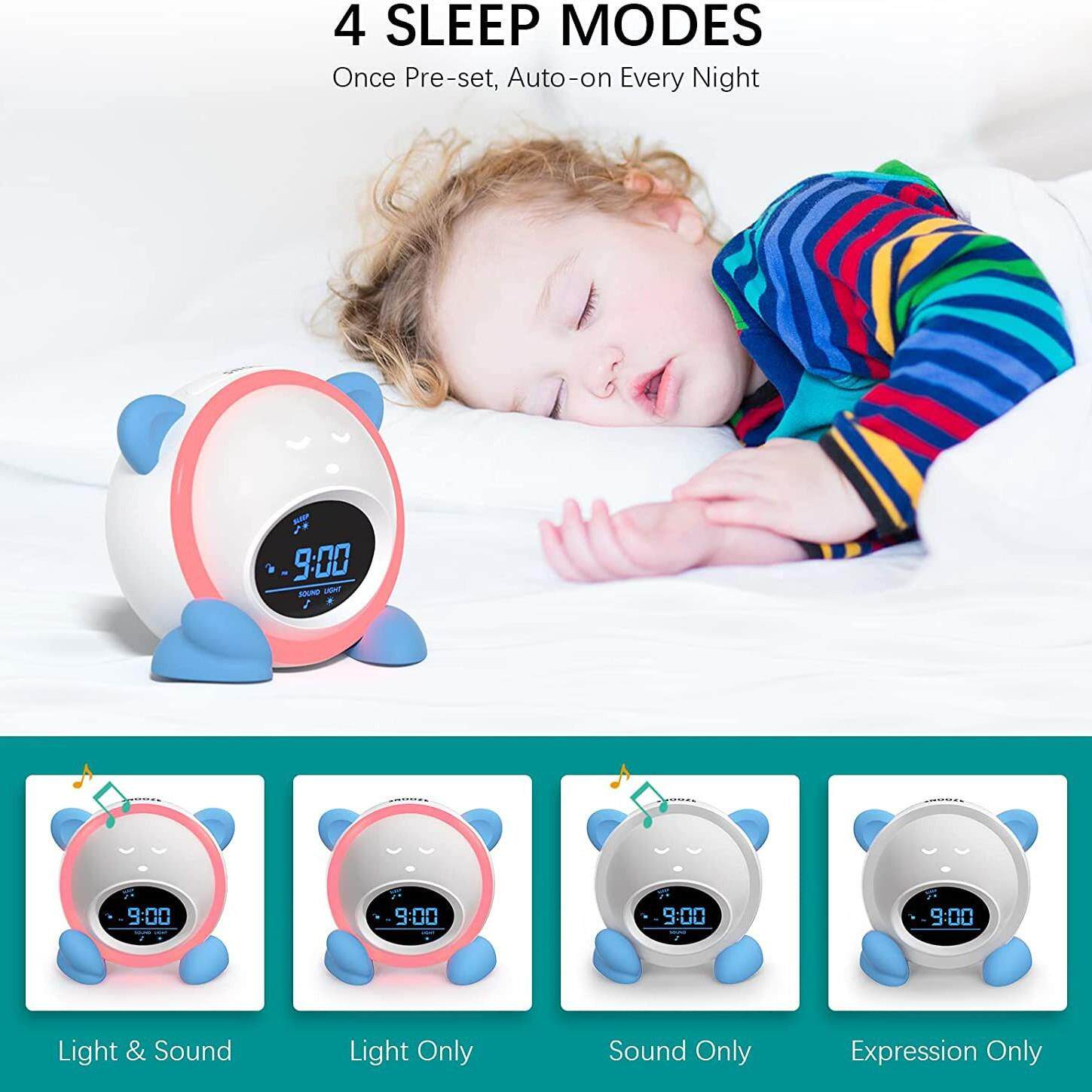 儿童闹钟儿童作息训练器表情管理儿童夜灯儿童睡眠闹钟白噪音闹钟