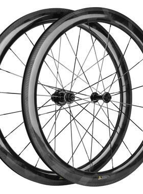 公路车碳维纤轮组蝴蝶纹圈刹碟v刹中锁TEAM桶轴煞六钉0快拆70c胖