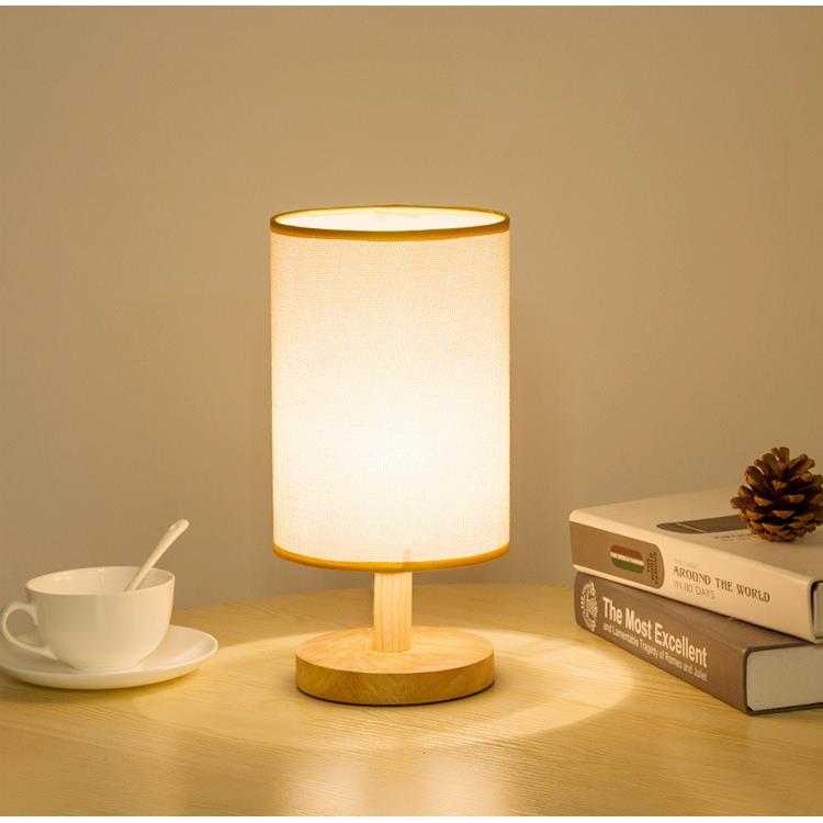 高档护眼日系台L灯床头卧室约灯实木创意欧简式可调节小夜灯E台D