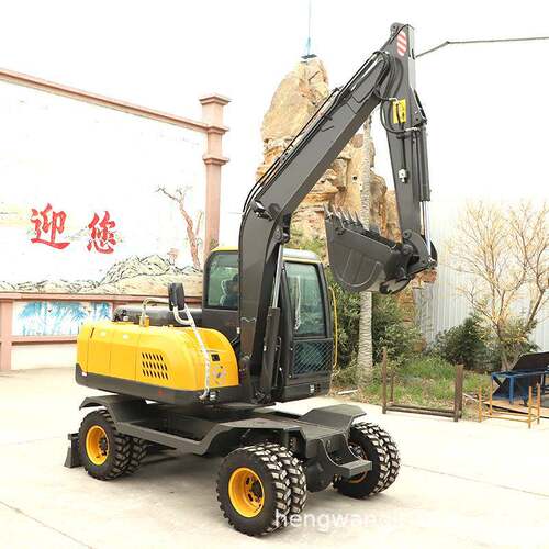 轮式挖掘机80/90/110/120轮式挖机工程园林农用轮胎挖掘机胶轮