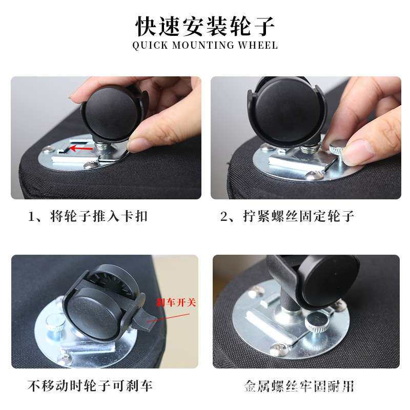 大容量可折叠脏衣篮物收纳篓6053-10黑盖白拼接卡式万向轮杂带扣