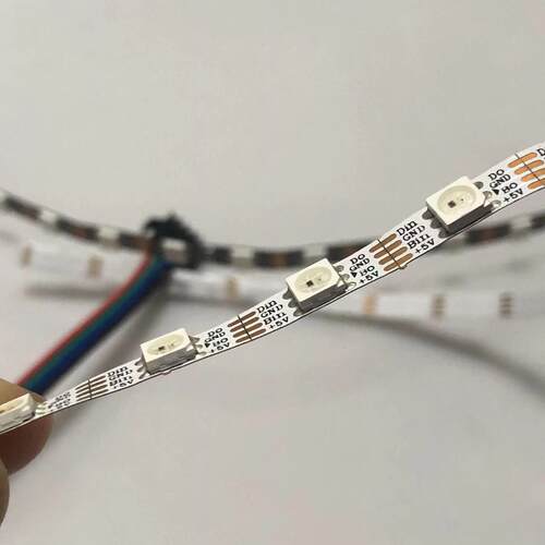 WS2813 5V 60灯/米5mm宽窄板幻彩灯条 5050RGB全彩灯带黑板 裸板