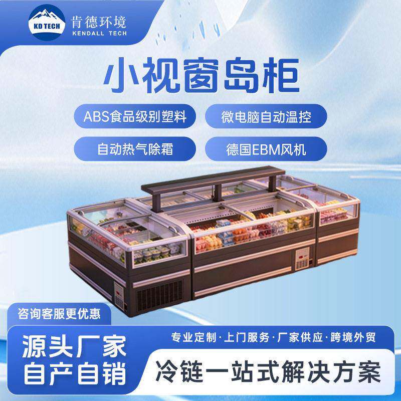 便利店小玻璃视窗组合岛柜水饺冰淇淋卧式保鲜冷柜超市生鲜冰柜
