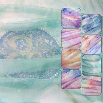 1/3/5M Gradient Color Chiffon Fabric 30D Chiffon Fabric DIY