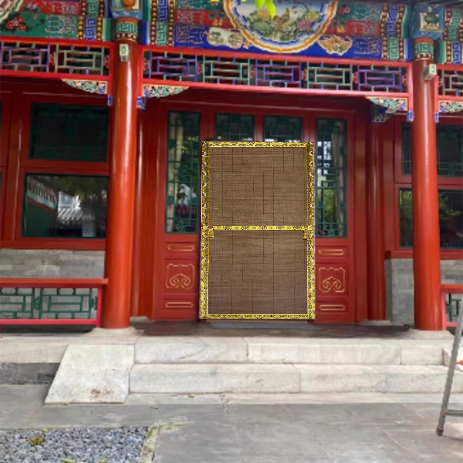 中式竹门帘卷帘餐厅民宿升降竹卷帘覆古竹门帘
