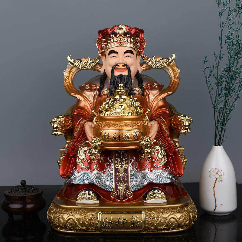 新款龙椅财神爷佛像家用树脂文财神摆件比干财神神像家居店铺供奉