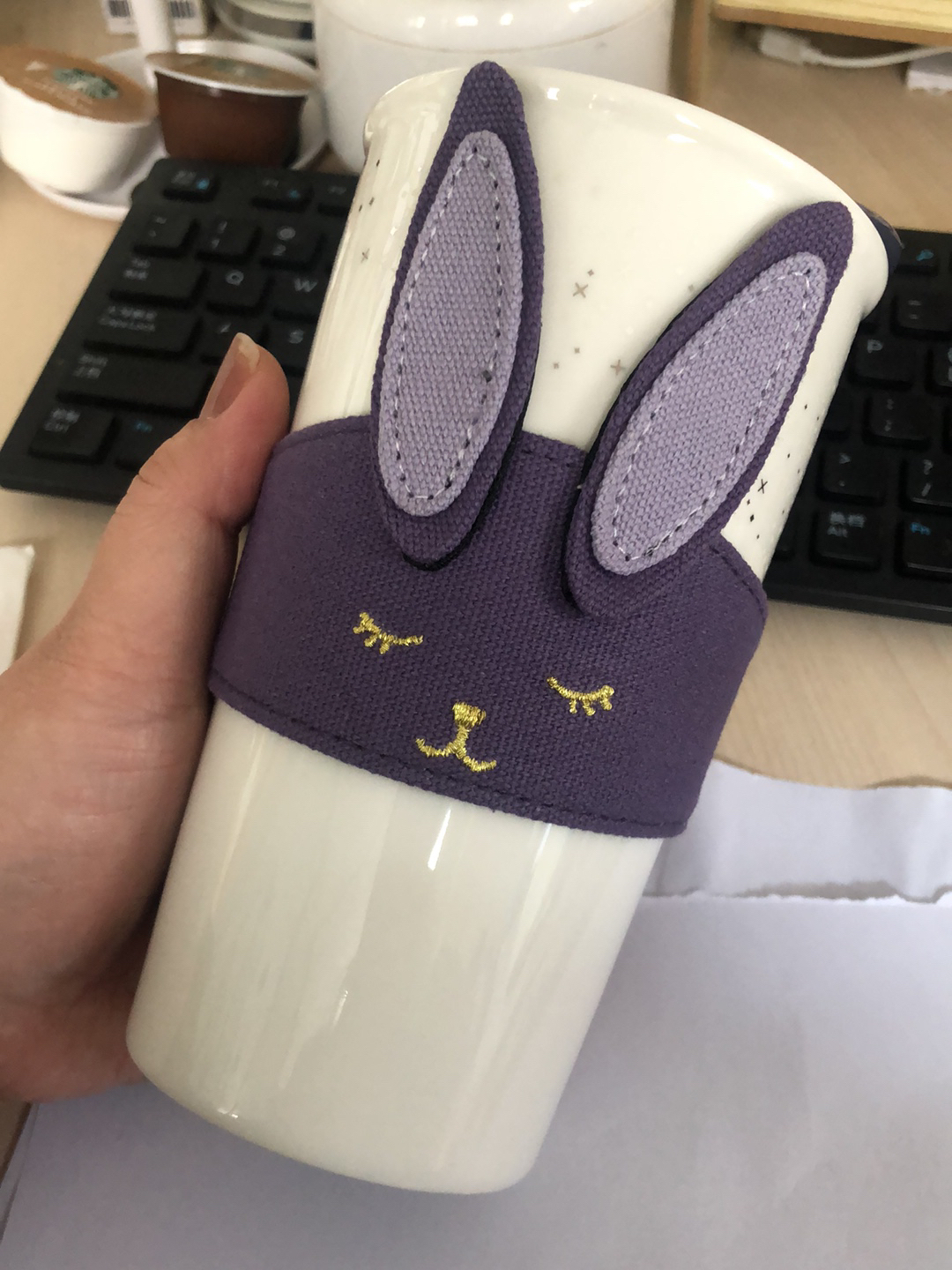 thumbnail for Starbucks Genuine, Haoyue Jade Rabbit Double Mug, 355ml capacity, detachable cup sleeve,