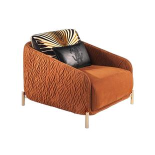 轻奢Roberto Cavalli单人沙发椅豪宅别墅客厅奢华磨砂真皮休闲椅