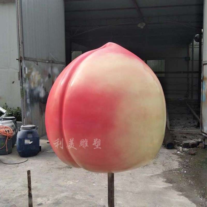 仿真桃子黄桃雕塑玻璃钢水果大型园林景观果蔬农产品采摘园摆件