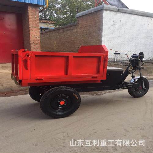 煤矿用电动三轮车 载重爬坡货运工程翻斗车 工地混凝土砂浆运输车