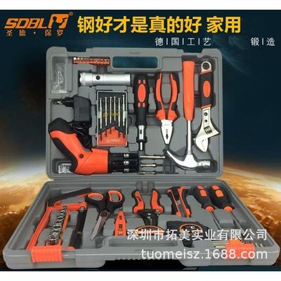 圣德保罗 五金家用工具箱82件套装组合家庭电木工带电钻工具