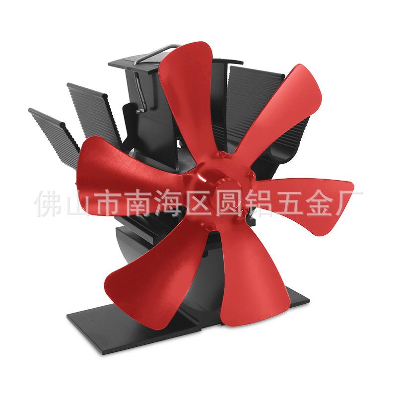 2025新款6叶迷你壁炉风扇便携式热动力循环取暖扇跨境热销