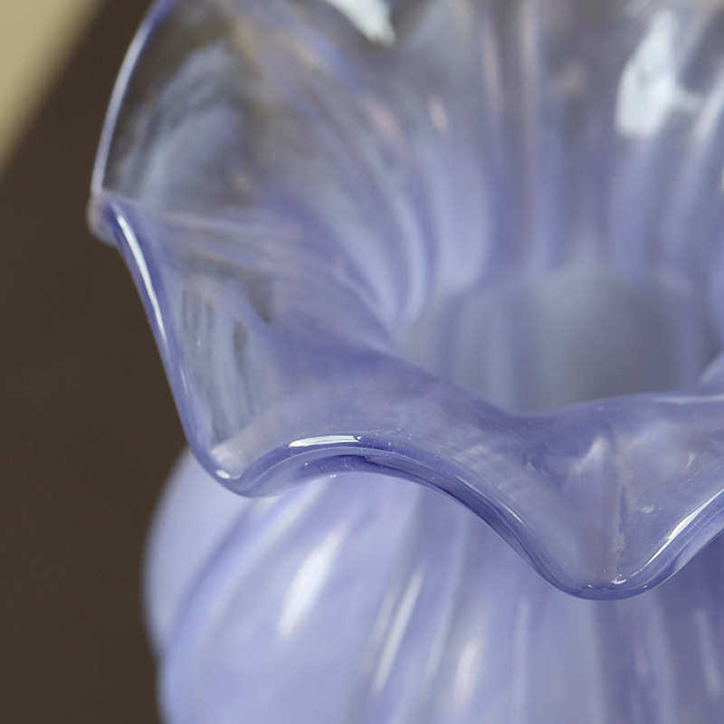 中古风梦幻紫花瓶高脚玻璃花器客厅水培电视柜餐桌欧式装饰器摆件