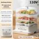 110V跨境电蒸锅家用多功能蒸笼大容量蒸锅全自动电蒸箱三层蒸汽锅