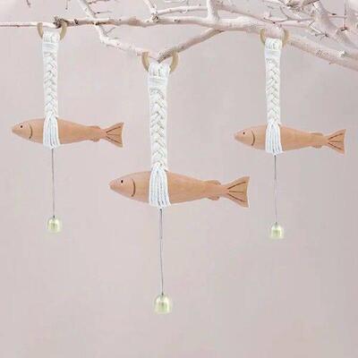 Marine Beach Themed Wood Fish Sculpture Hand Carved