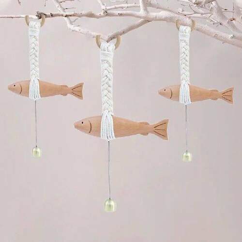 Marine Beach Themed Wood Fish Sculpture Hand Carved