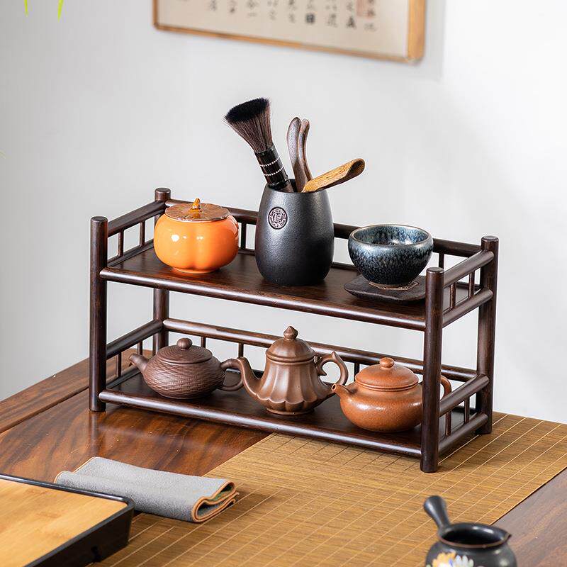 茶杯托壶架子收纳中式茶室台面功夫茶道零配件摆放茶叶罐展示置物